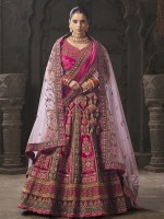 Rani Pink Premium Lycra Velvet Lehenga Choli